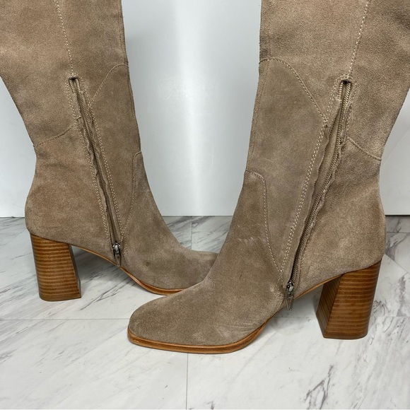 Dolce Vita Flin Gray Suede Heeled Tall Boot 9 1/2 - Picture 6 of 16